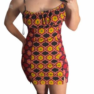 Forever 21 Floral Mini Dress - Black, Pink, Yellow